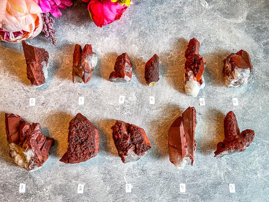 Raw Red Hematoid Quartz Clusters