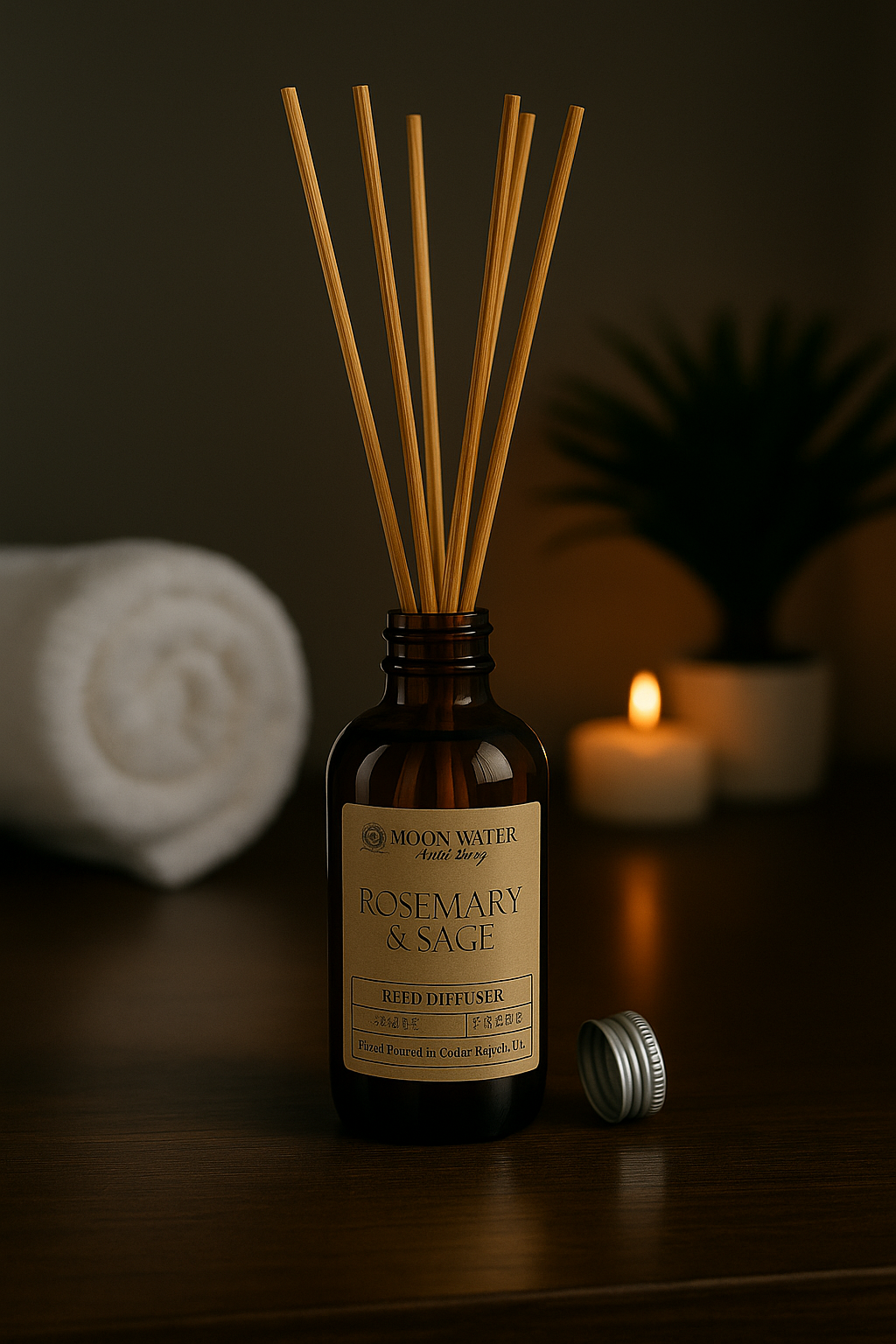Rosemary + Sage - REED DIFFUSER, Herbal Aromatherapy Home Fragrance -- by Moon Water Apothecary! –