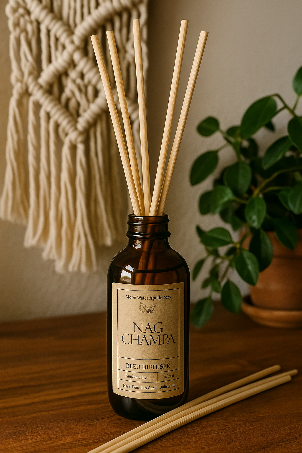Nag Champa - REED DIFFUSER, Classic Incense Inspired Home Fragrance -- by Moon Water Apothecary! –