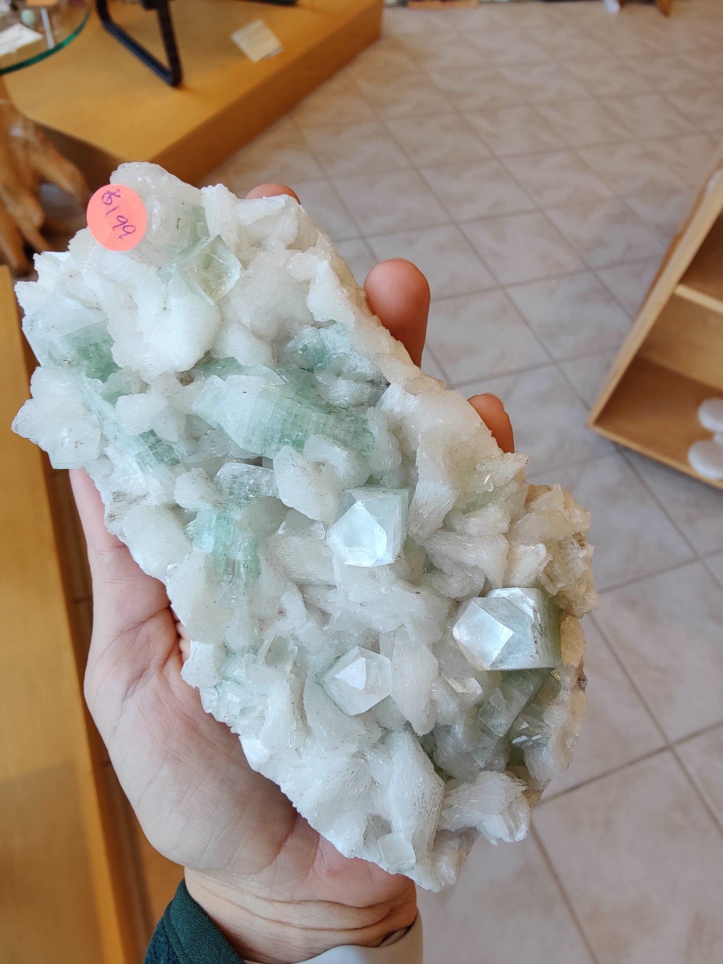Green Apophyllite Crystal 1.34lb - Stilbite India – Minerals