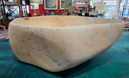 Massive Hand-Carved Onyx Bowl – Natural Stone Centerpiece – 20" – Decorative Bowl