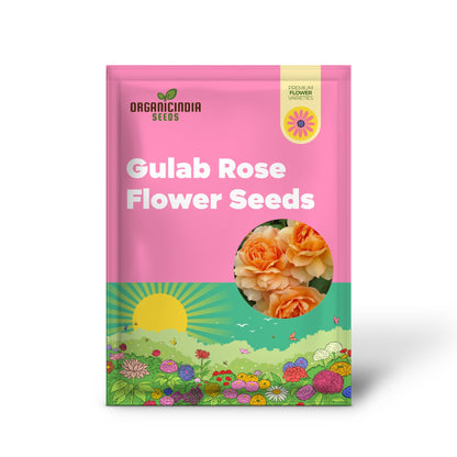 Gulab Rose (Lotus Orange) Flower Seeds for Planting, High Quality Seeds for Vibrant Blooms