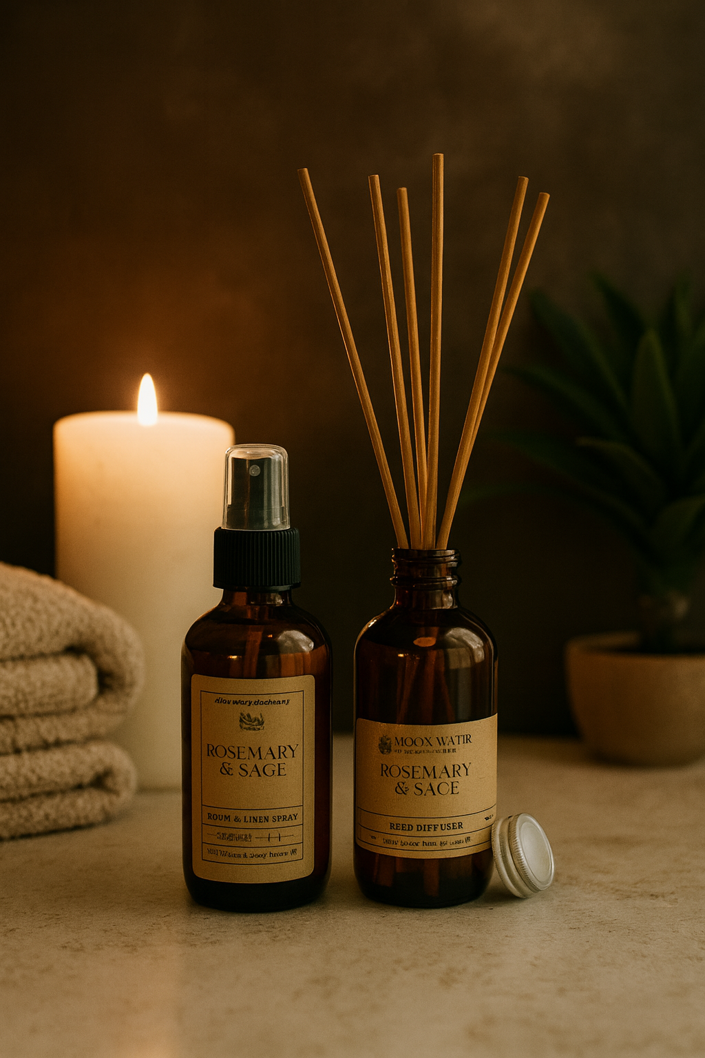 Rosemary + Sage - REED DIFFUSER, Herbal Aromatherapy Home Fragrance -- by Moon Water Apothecary! –