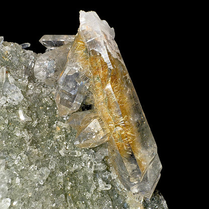 Rutile in Clear Quartz on Chlorite | SELF STANDING | High Quality Mineral | Indian Mineral | Superb Minerals | Collectors Piece – Rutile