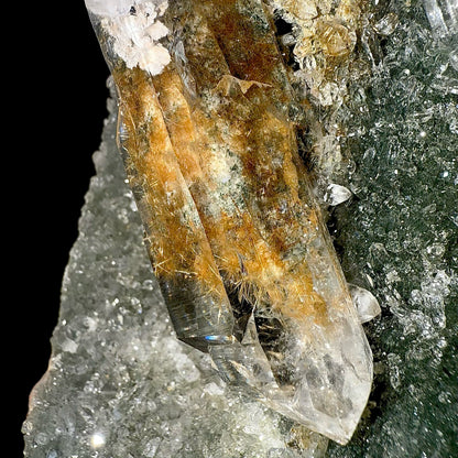 Rutile in Clear Quartz on Chlorite | SELF STANDING | High Quality Mineral | Indian Mineral | Superb Minerals | Collectors Piece – Rutile