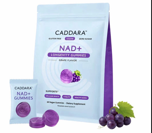 Caddara NAD+ Gummies – Grape Flavor, 60 Vegan Gummies