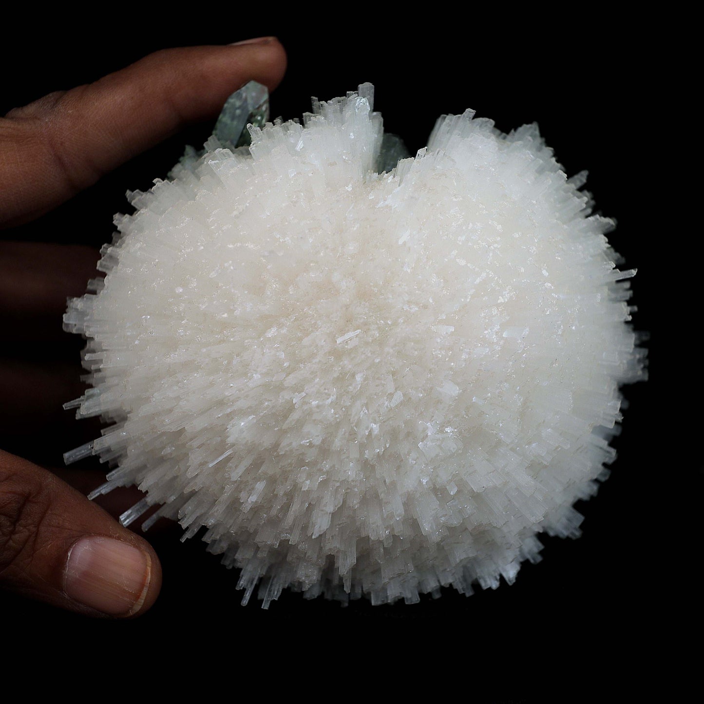 Scolecite Ball with Green Apophyllite Natural Mineral Specimen  # B 4526