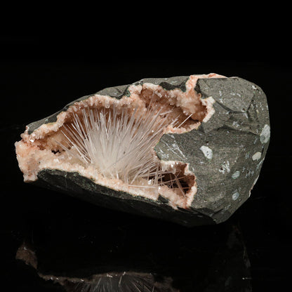 Scolecite in Heulandite Geode Natural Mineral Specimen # B 6771