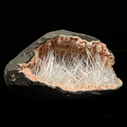 Scolecite Spray in Heulandite Geode Natural Mineral Specimen – Scoleccite