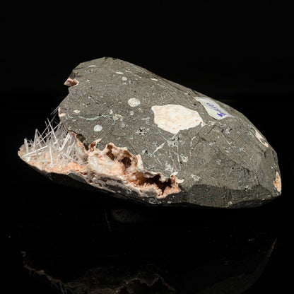 Scolecite Spray in Heulandite Geode Natural Mineral Specimen – Scoleccite