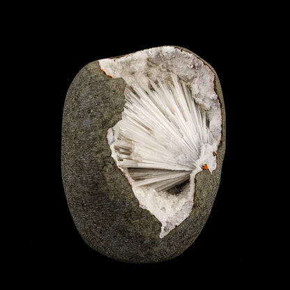 Scolecite Spray Inside MM Quartz Geode Natural Mineral Specimen – Scolecite