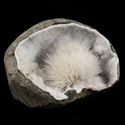 Scolecite Spray Inside MM Quartz Geode Natural Mineral Specimen – Scolecite