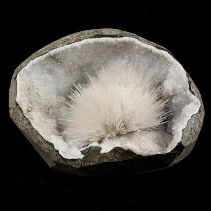 Scolecite Spray Inside MM Quartz Geode Natural Mineral Specimen – Scolecite