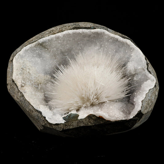 Scolecite Spray Inside MM Quartz Geode Natural Mineral Specimen – Scolecite