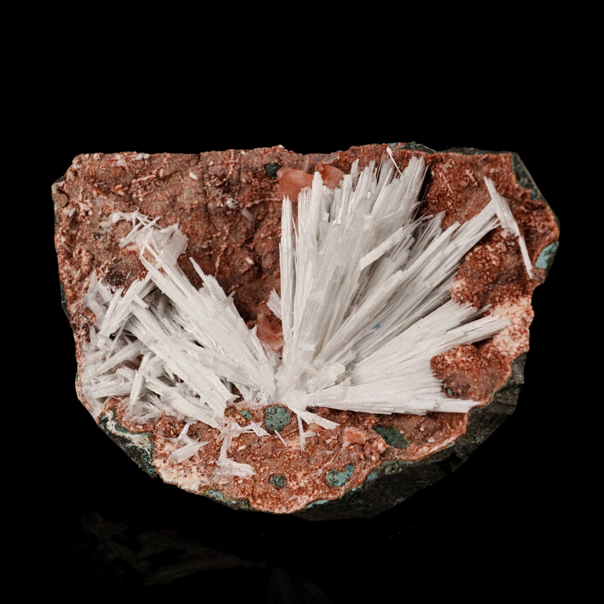 Scolecite Sprays Inside Heulandite Geode Natural Mineral Specimen # B 5813. – Scolecite