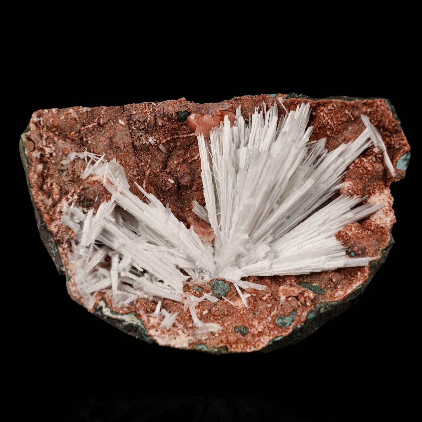 Scolecite Sprays Inside Heulandite Geode Natural Mineral Specimen # B 5813. – Scolecite