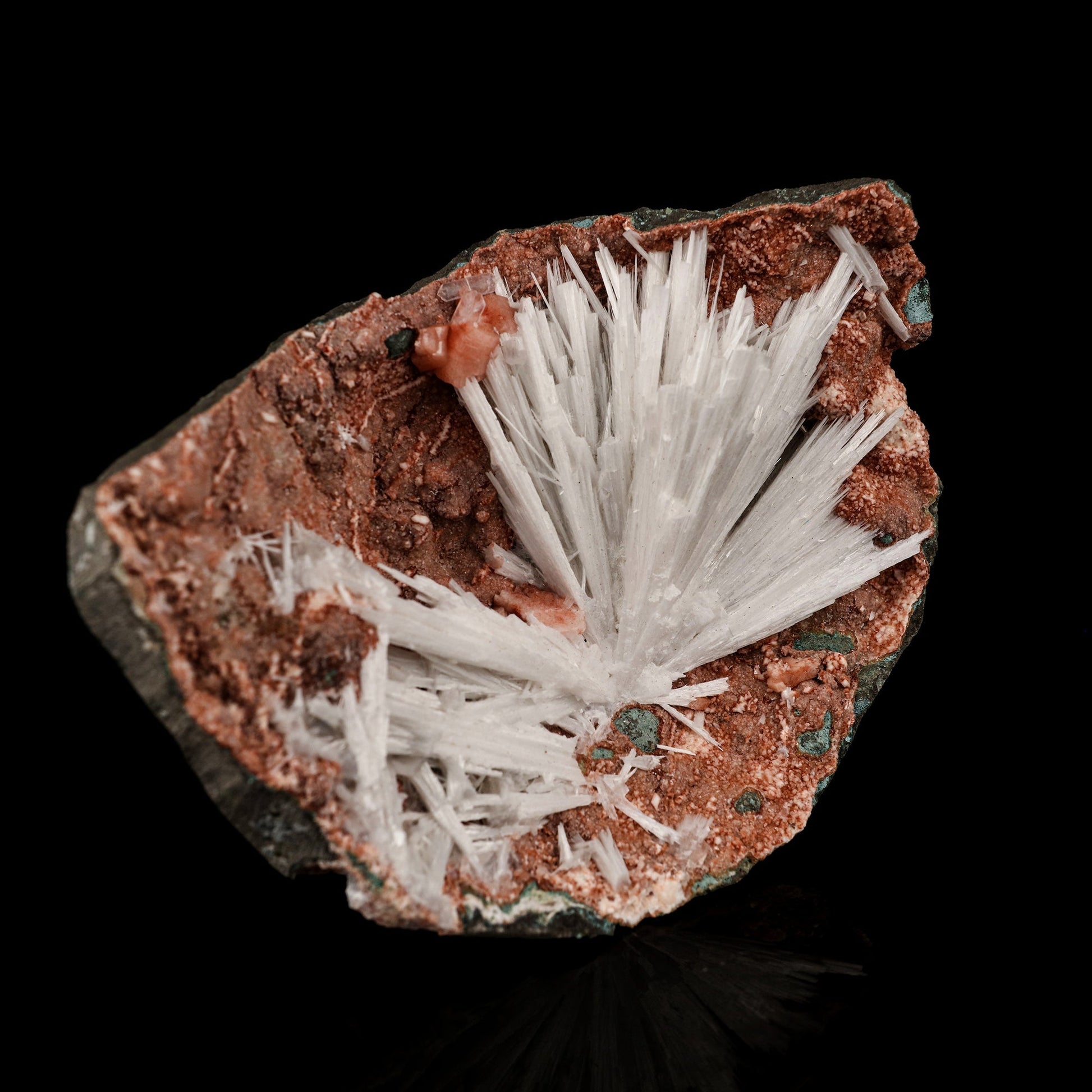 Scolecite Sprays Inside Heulandite Geode Natural Mineral Specimen # B 5813. – Scolecite