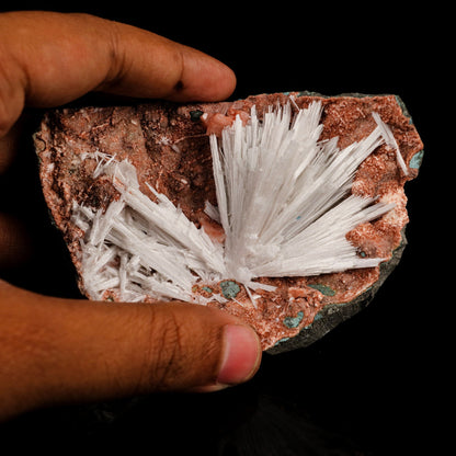 Scolecite Sprays Inside Heulandite Geode Natural Mineral Specimen # B 5813. – Scolecite