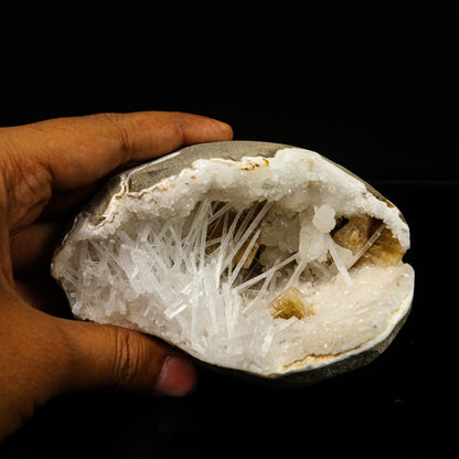 Scolecite with Heulandite in Geode Natural Mineral Specimen # B 6766