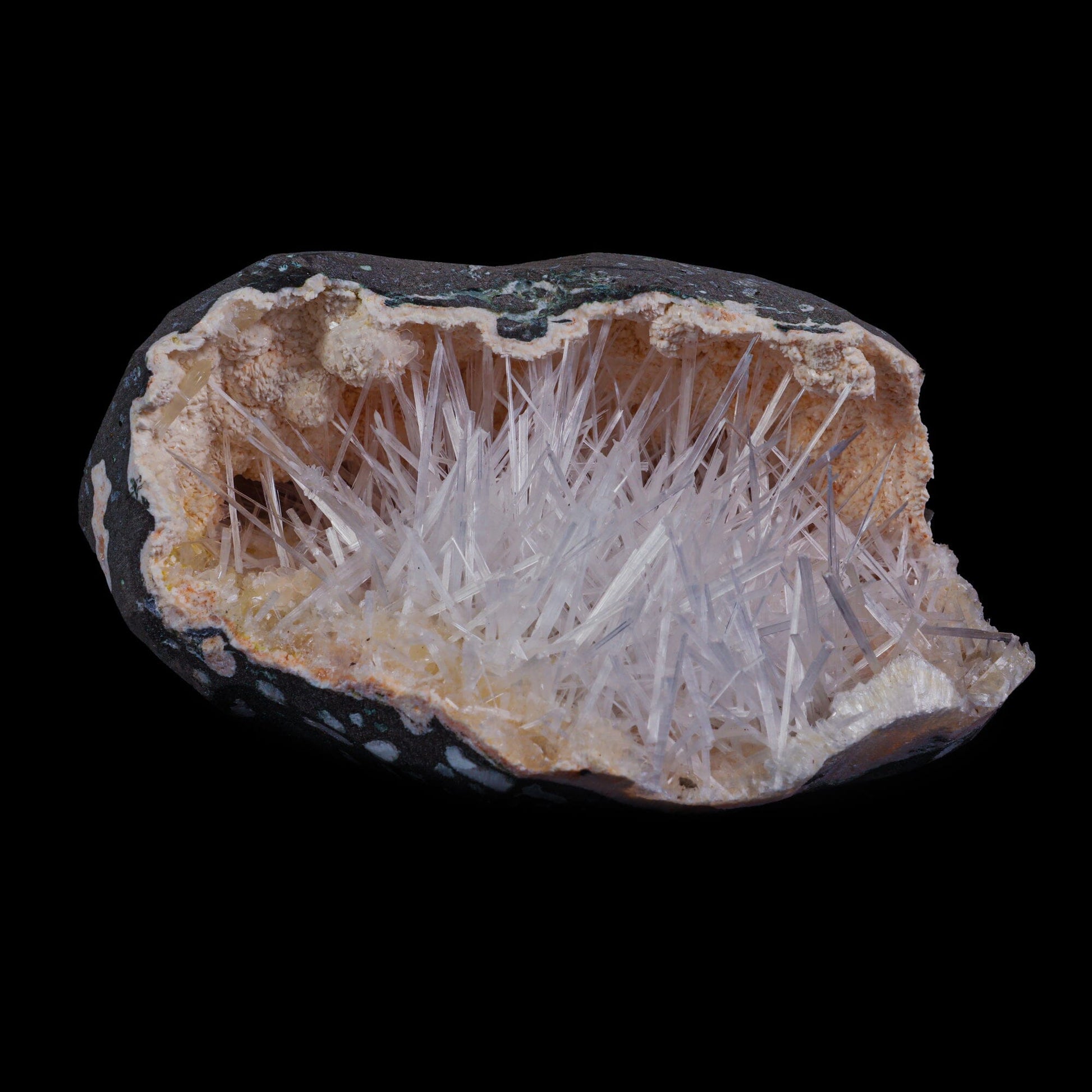 Scolecite with Heulandite in Geode Natural Mineral Specimen – Scoleccite