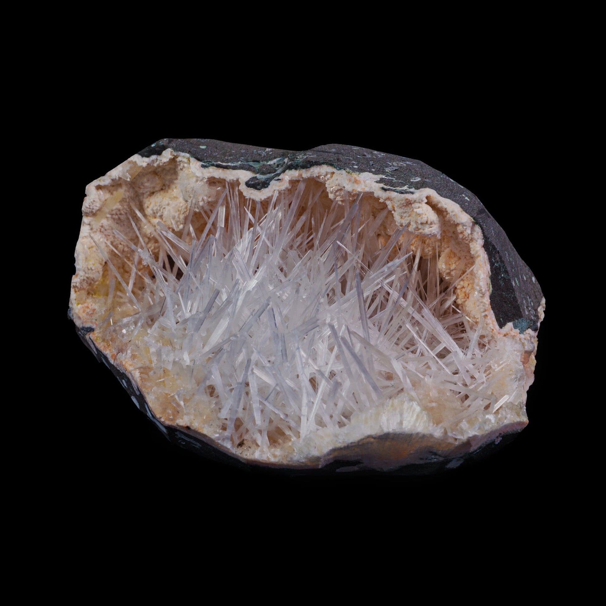 Scolecite with Heulandite in Geode Natural Mineral Specimen – Scoleccite