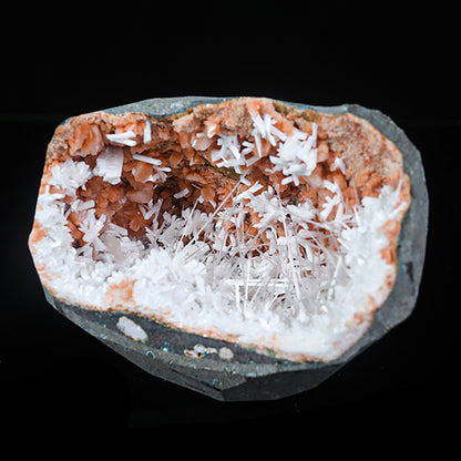 Scolecite with Laumontite in Heulandite Geode Natural Mineral Specimen – Scoleccite