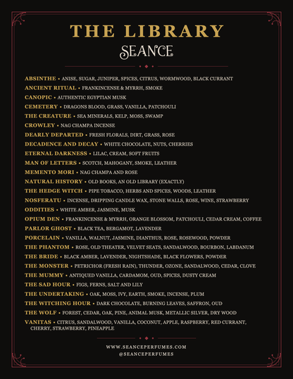 Seance The Library Perfume Sample Set, 27 Scents – Sample Packs
