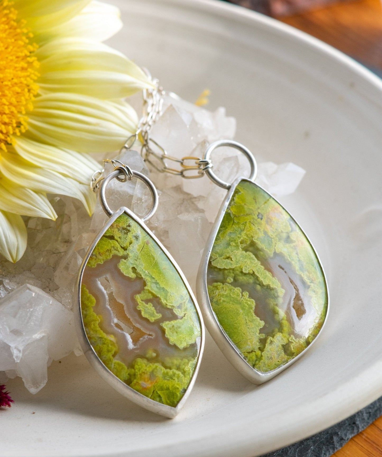 SINGING SISTERS GREEN OPAL NECKLACES –