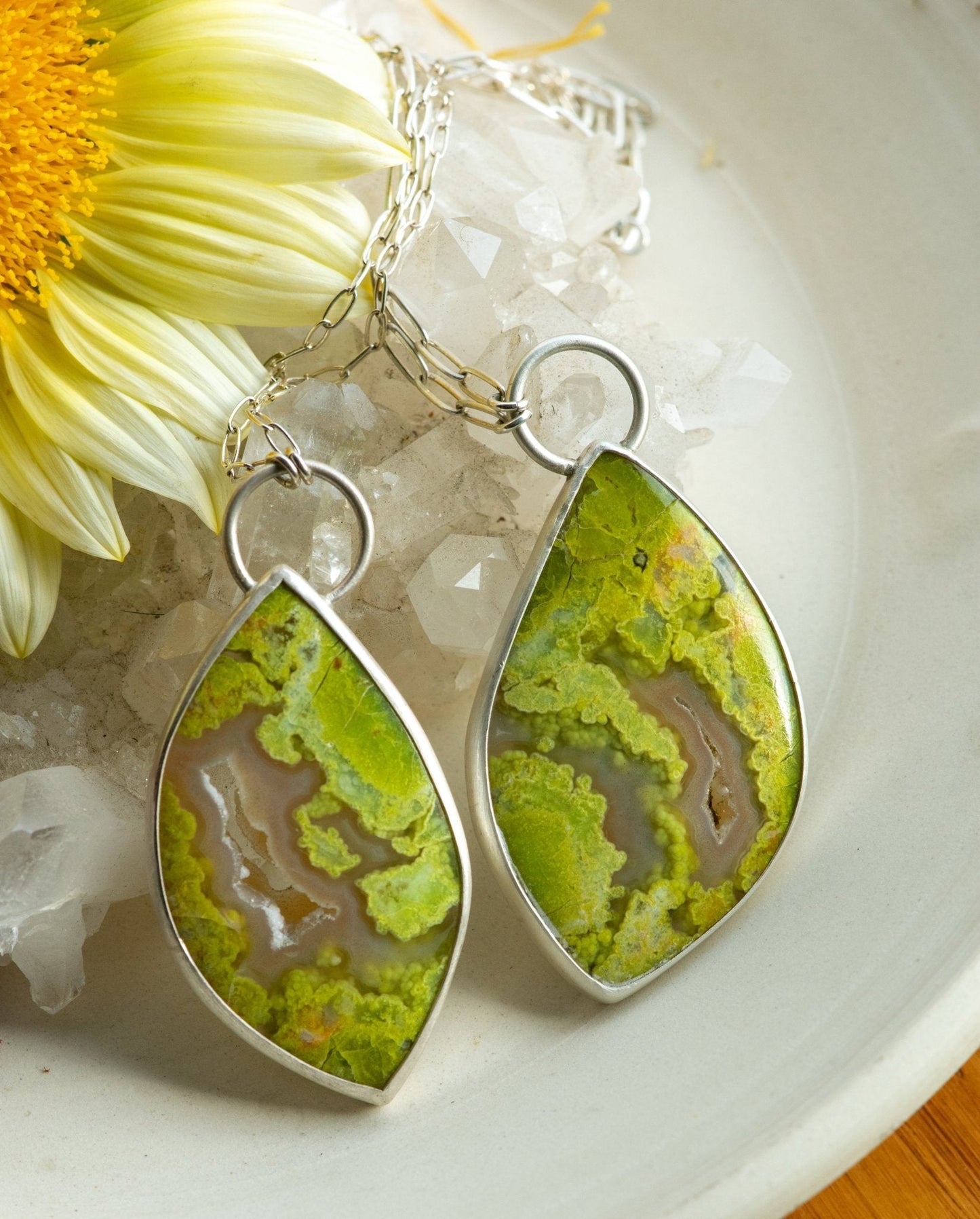 SINGING SISTERS GREEN OPAL NECKLACES –