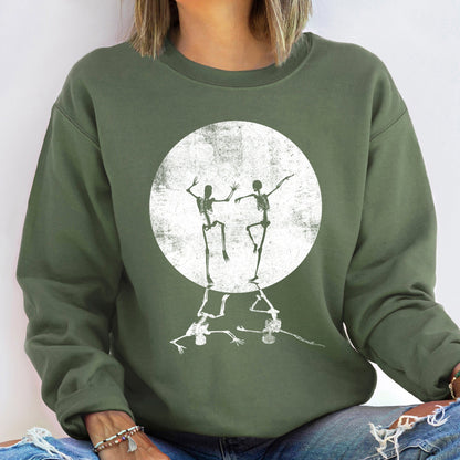 Skeleton Dancing Moon Halloween Sweatshirt