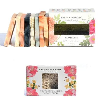 Farmhouse Artisan Goat Milk & Tallow Soap Sampler – 3 Agave Soap Pouches soap