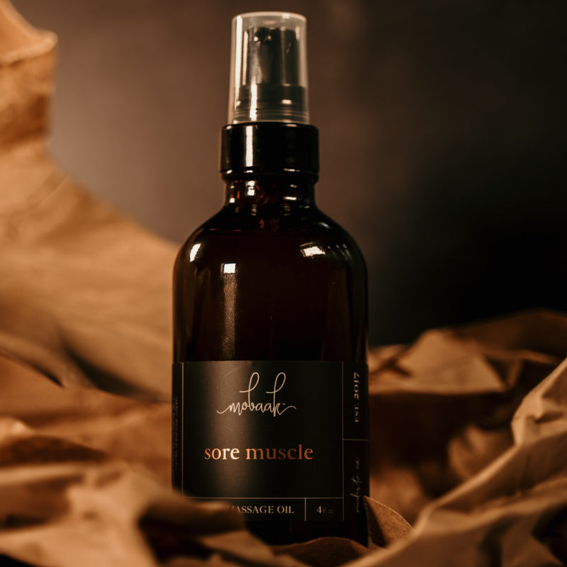 Sore Muscle Mineral Massage Oil 4oz - Organic –