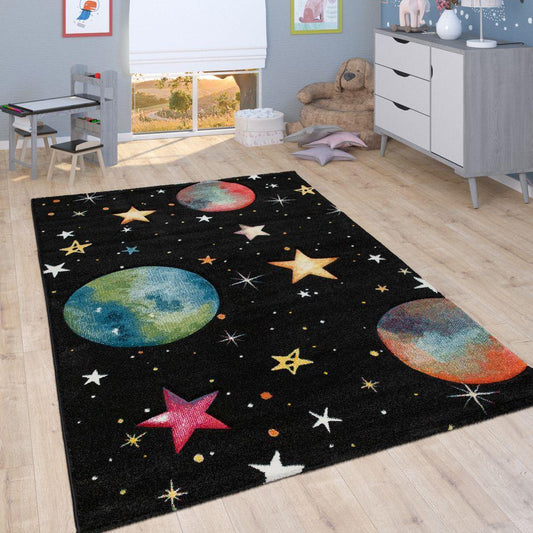 Space Kids Area Rug – Outer Space Galaxy Rug for Playroom or Bedroom