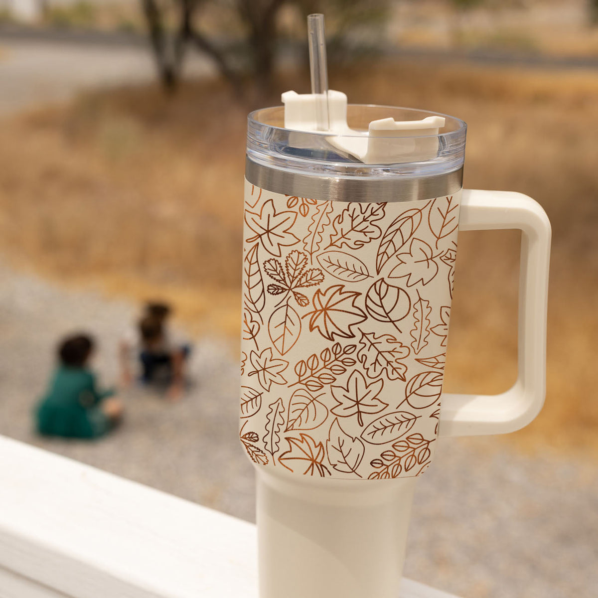 Fall Leaf 40oz Tumbler with Straw - Insulated Autumn Travel Cup