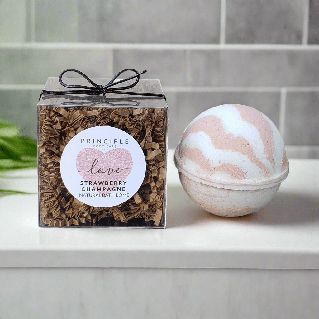 Strawberry Champagne Bath Bomb – Luxurious & Hydrating Bath Experience