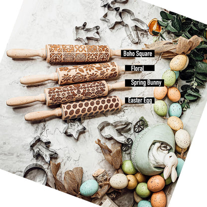 Easter + Spring Rolling Pins – Standard 13.75” Kitchen - Baking Tools