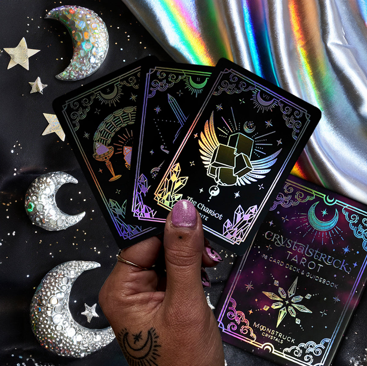MINI Silver Crystalstruck Tarot© Deck – 78 Card Crystal Energy Tarot –
