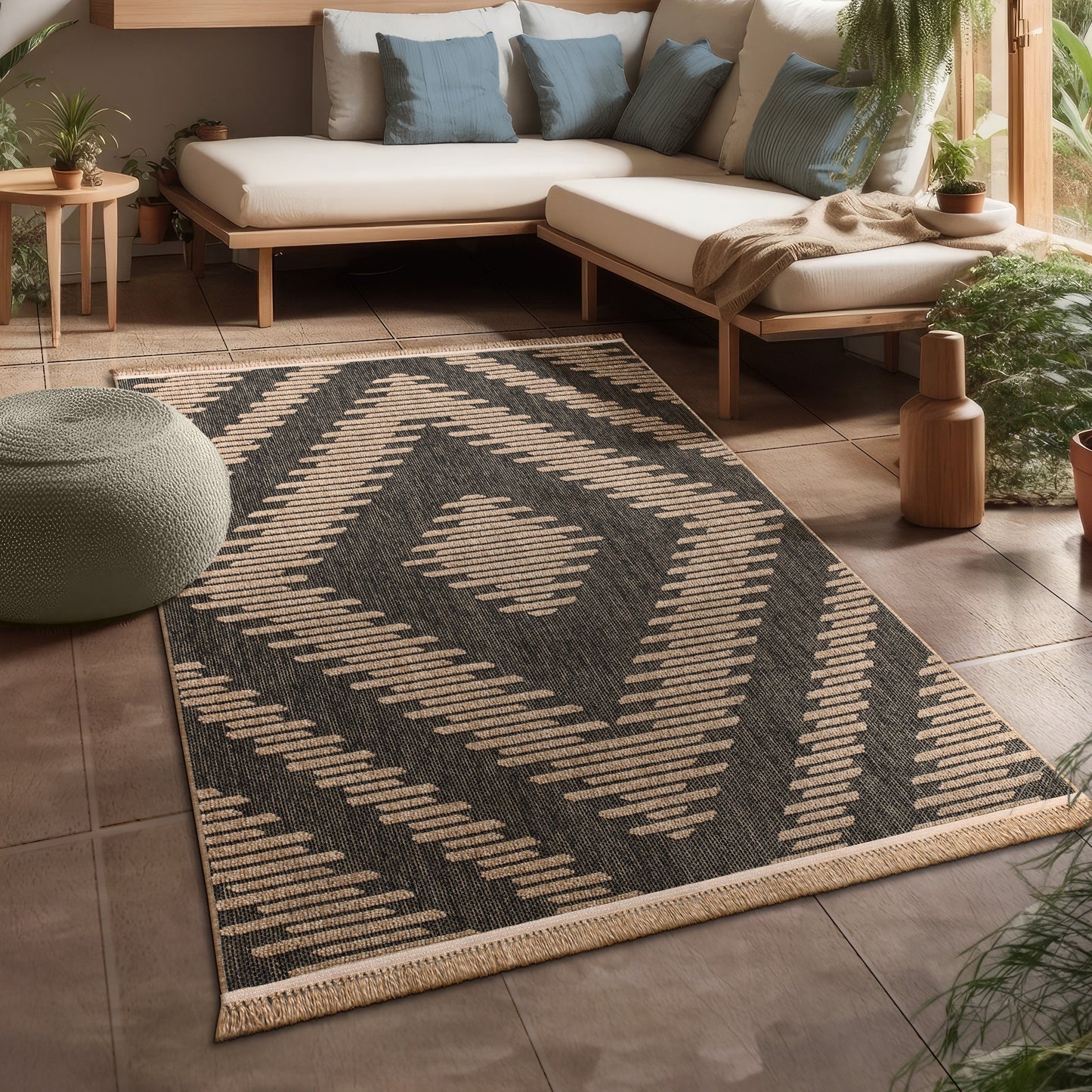 In- & Outdoor Rug Cologne with Bohemian Diamonds