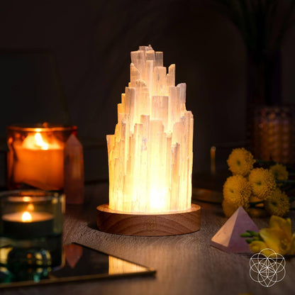 Selenite Lamp – 3 lb Healing Crystal Light, Ethically Sourced – Night Light