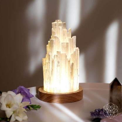 Selenite Lamp – 3 lb Healing Crystal Light, Ethically Sourced – Night Light