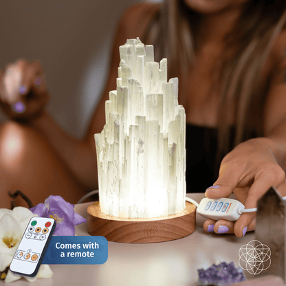 Selenite Lamp – 3 lb Healing Crystal Light, Ethically Sourced – Night Light