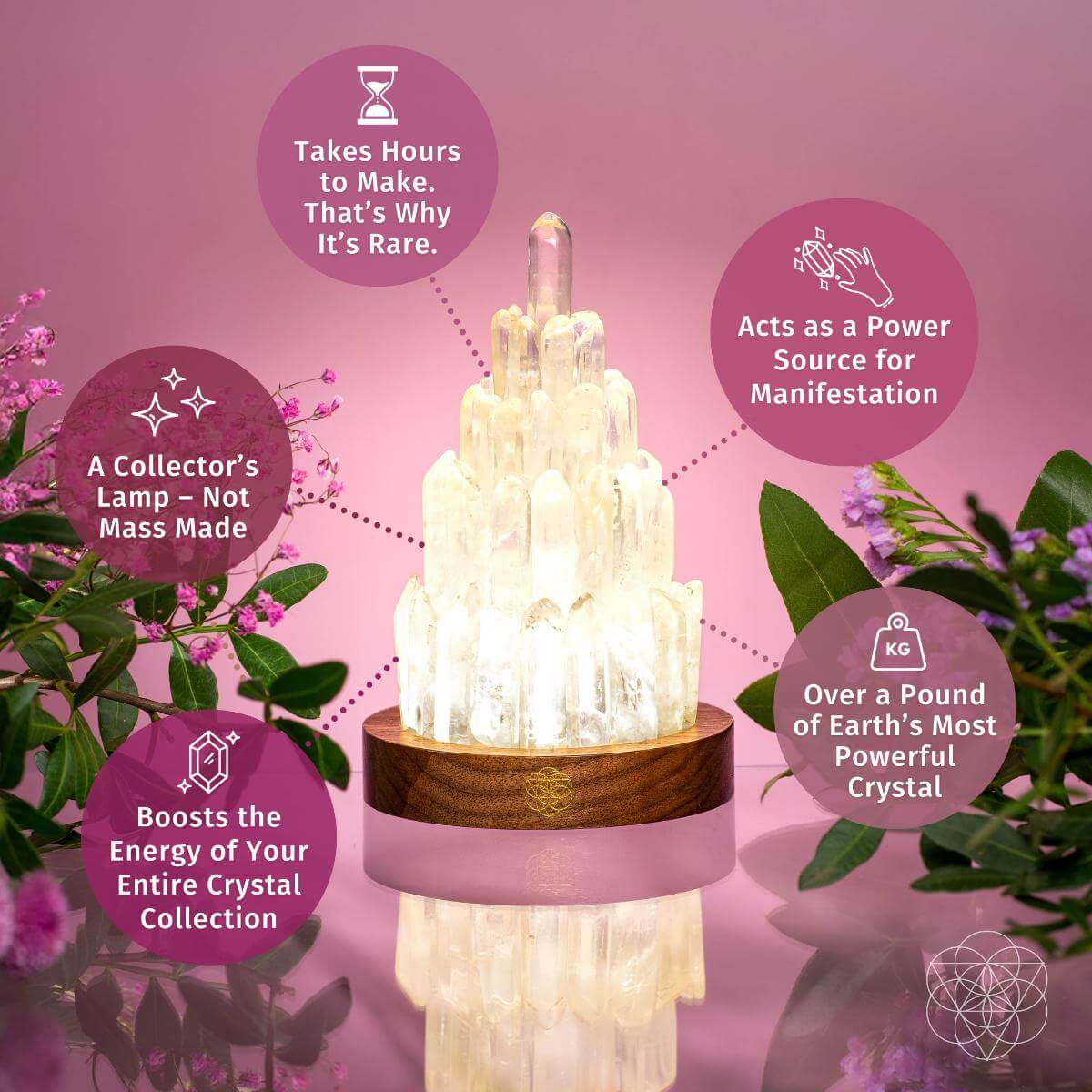 The Clear Quartz Manifestation Tower Lamp – Night Light