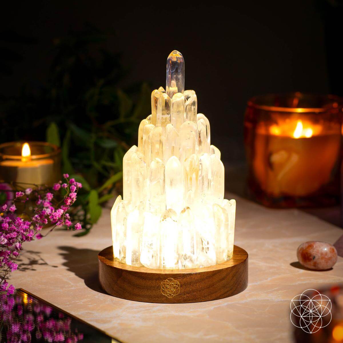 The Clear Quartz Manifestation Tower Lamp – Night Light
