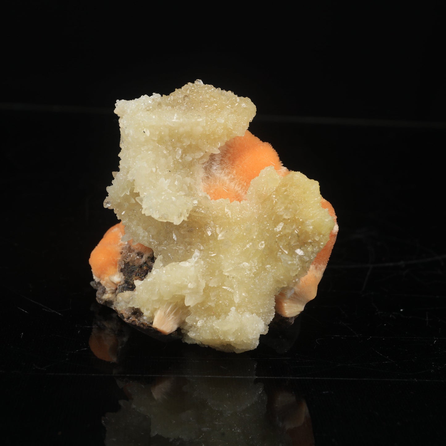 Thomsonite Orange Rare Find with Calcite Natural Mineral Specimen # B 6993