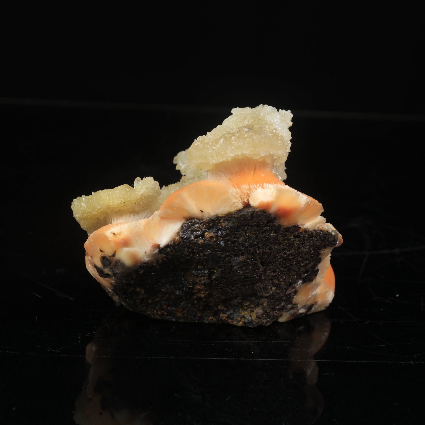 Thomsonite Orange Rare Find with Calcite Natural Mineral Specimen # B 6993