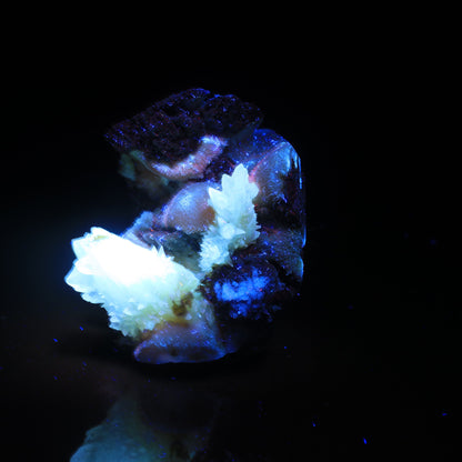 Thomsonite Orange Rare Find with Calcite Natural Mineral Specimen