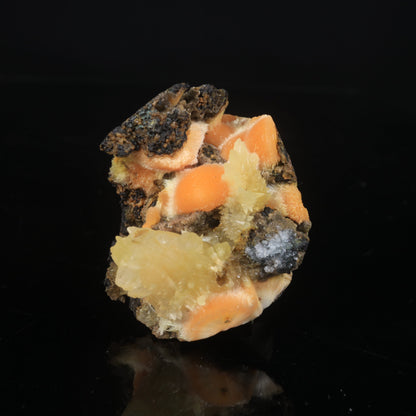 Thomsonite Orange Rare Find with Calcite Natural Mineral Specimen