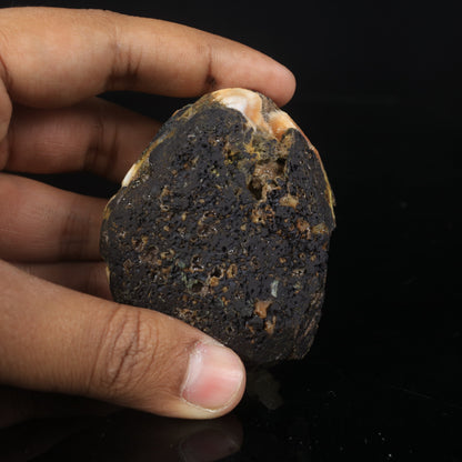 Thomsonite Orange Rare Find with Calcite Natural Mineral Specimen