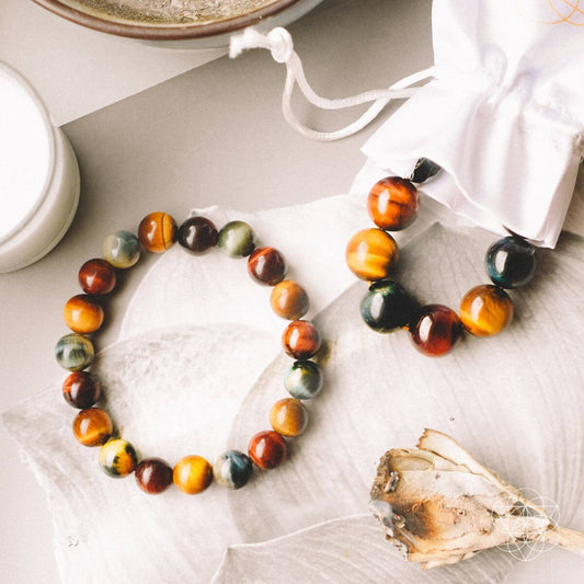 Multi-Colored Tiger's Eye Protection Bracelet