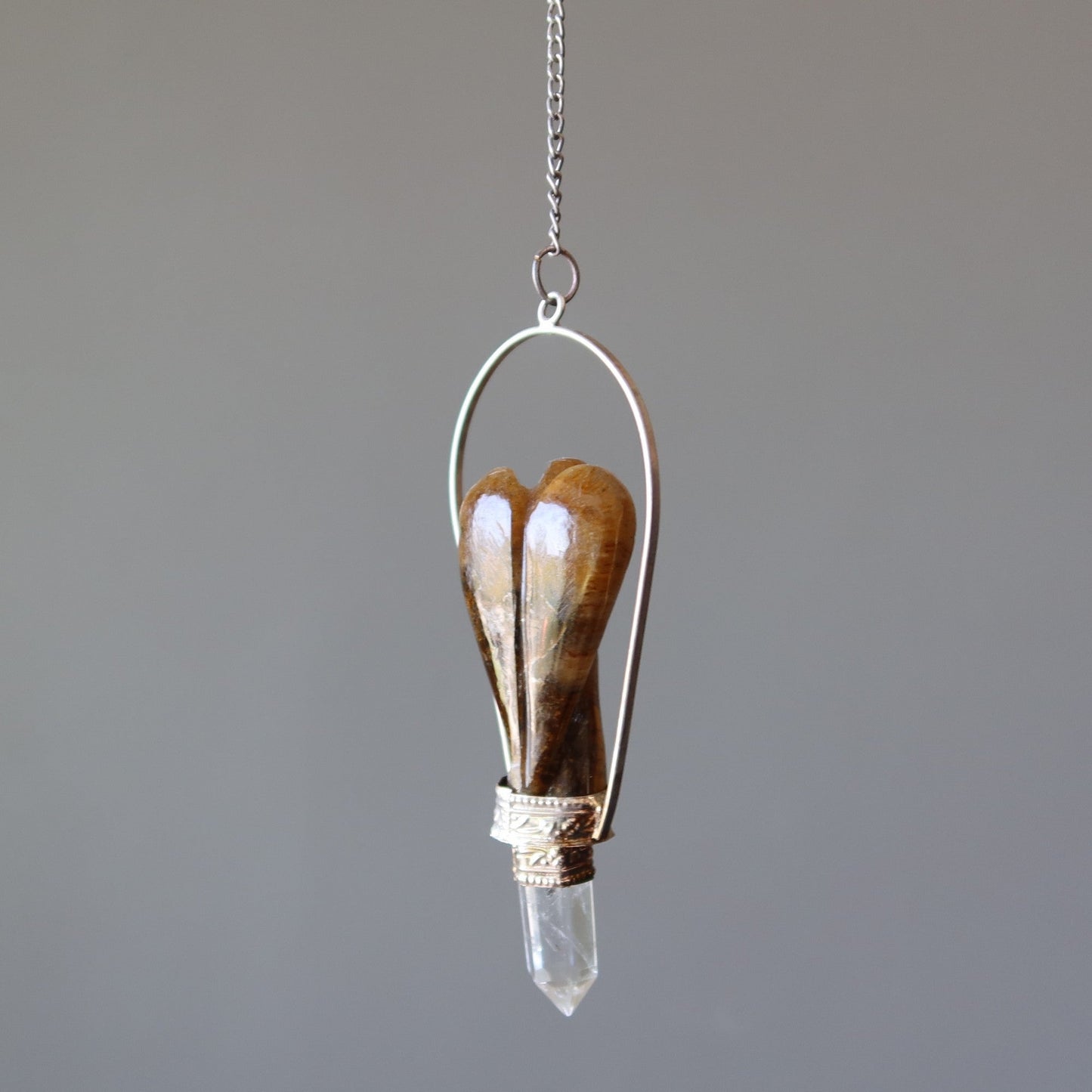 Tigers Eye Pendulum Angel Divination Clear Quartz – Pendulums